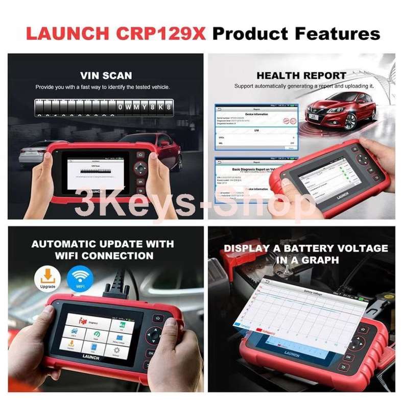 LAUNCH Scan Tool CRP129X OBD2 Scanner Automotive Code Reader Android Based Diagnostic Tool for Engin