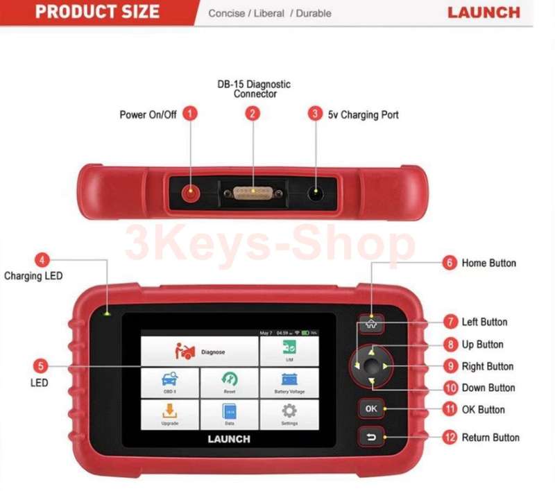 LAUNCH Scan Tool CRP129X OBD2 Scanner Automotive Code Reader Android Based Diagnostic Tool for Engin