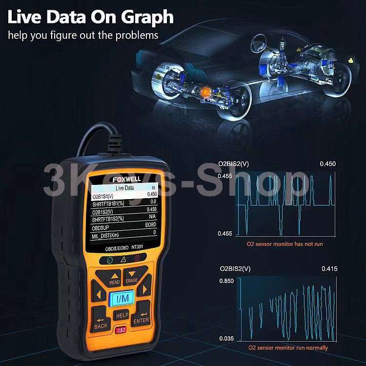 FOXWELL NT301 OBD2 Scanner Professional Enhanced OBDII Diagnostic Code Reader