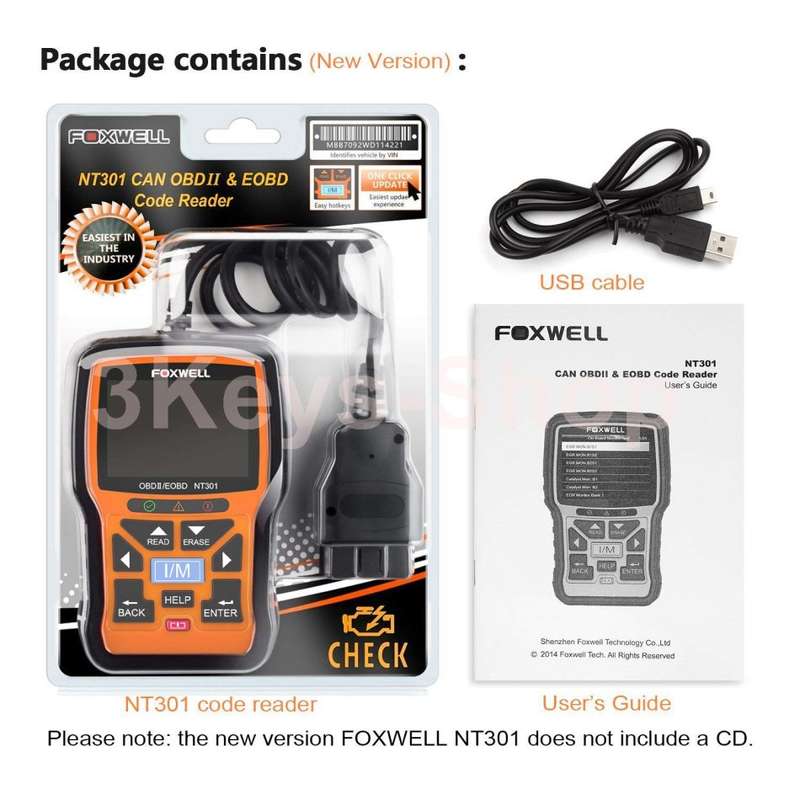 FOXWELL NT301 OBD2 Scanner Professional Enhanced OBDII Diagnostic Code Reader