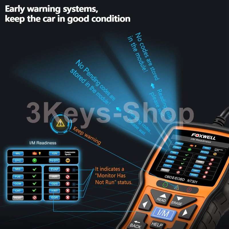 FOXWELL NT301 OBD2 Scanner Professional Enhanced OBDII Diagnostic Code Reader