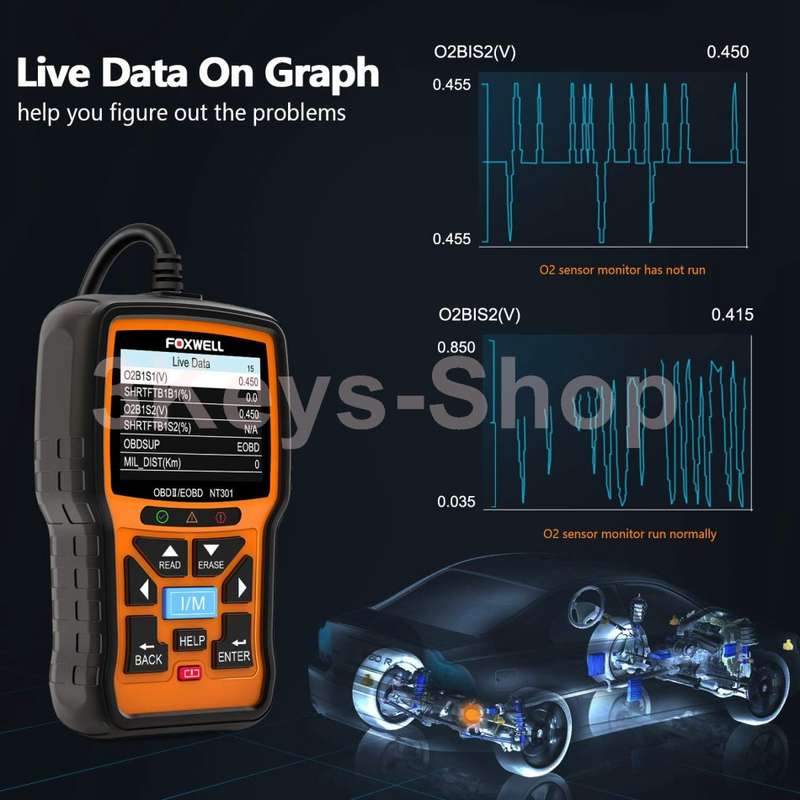 FOXWELL NT301 OBD2 Scanner Professional Enhanced OBDII Diagnostic Code Reader