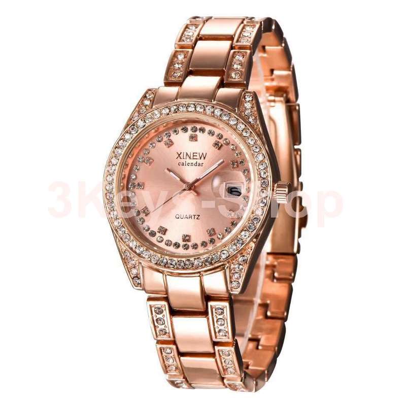 Watches Women Hot Luxury Brand Full Steel Diamond Date Clock Silver