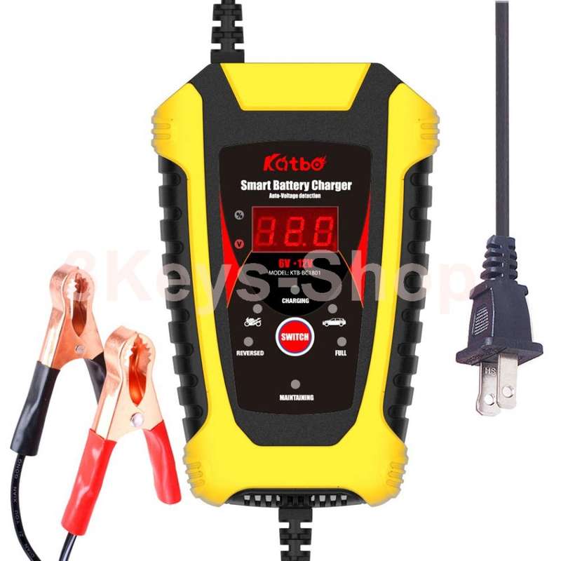 KATBO 6 Amp Battery Charger 6V 12V Lead Acid Battery Float Charger Maintainer With LCD Display For M