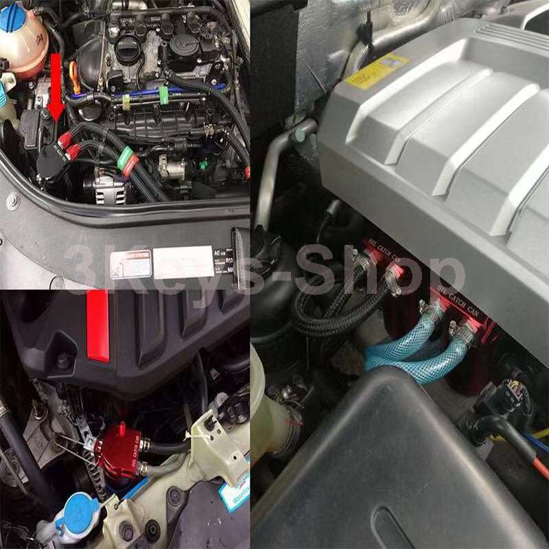 300ML Engine Oil Catch Can Reservoir Tank Cylinder Baffled Aluminum with Adapter