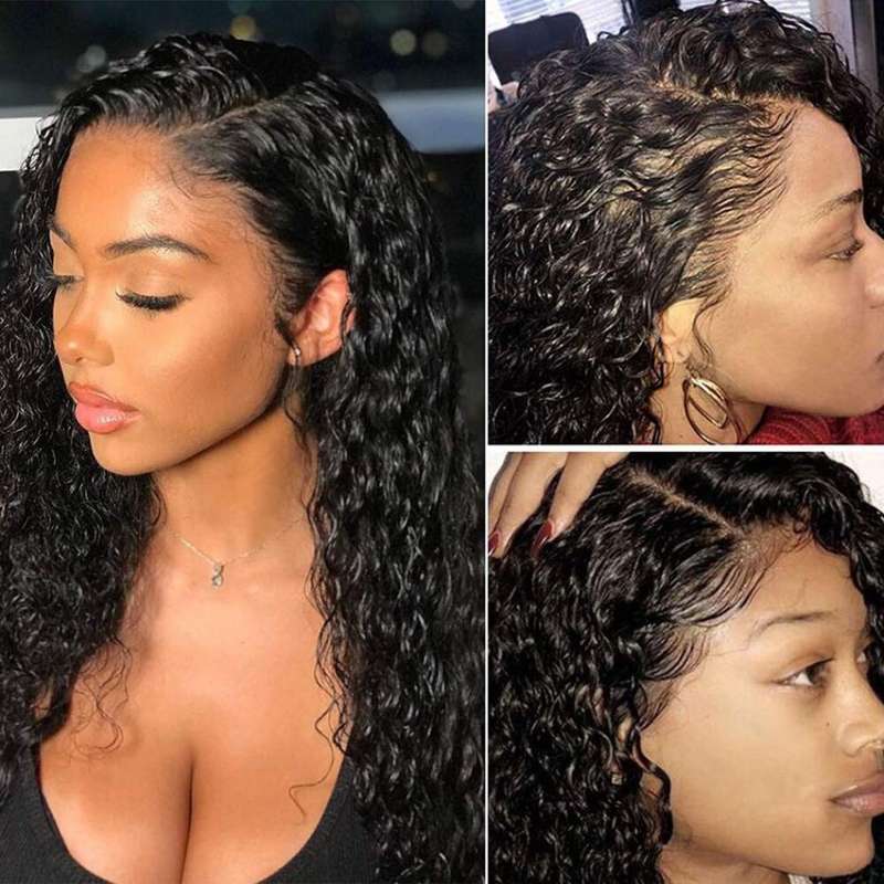 26inch Hair Synthetic Wig Lace Front Wigs Long Loose Curly with Baby Hair Natural Hairline Heat Resi