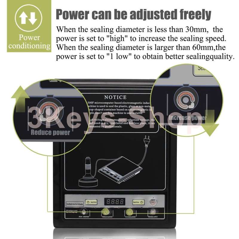 Manual Induction Bottle Cap Sealer 15-100mm Handheld Jar Heat Sealing Machine for Plastic Glass Bot