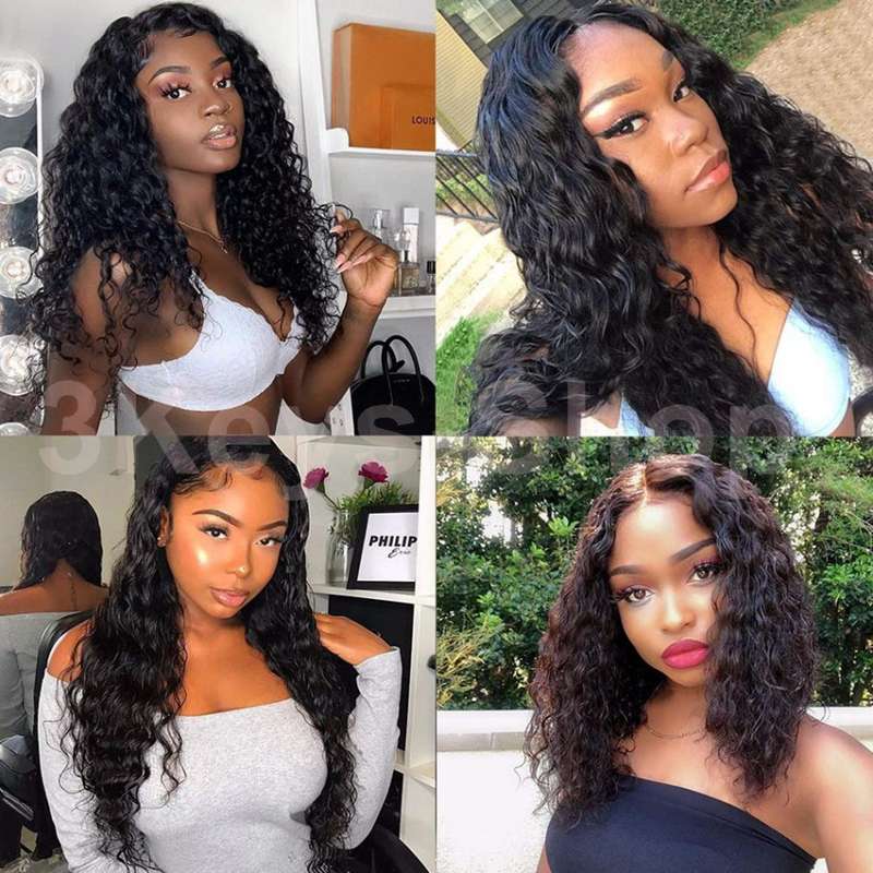 Hair Water Wave Lace Front Wigs  Baby Hair 150% Density Brazilian Wet and Wavy Wigs Hair Lace Front