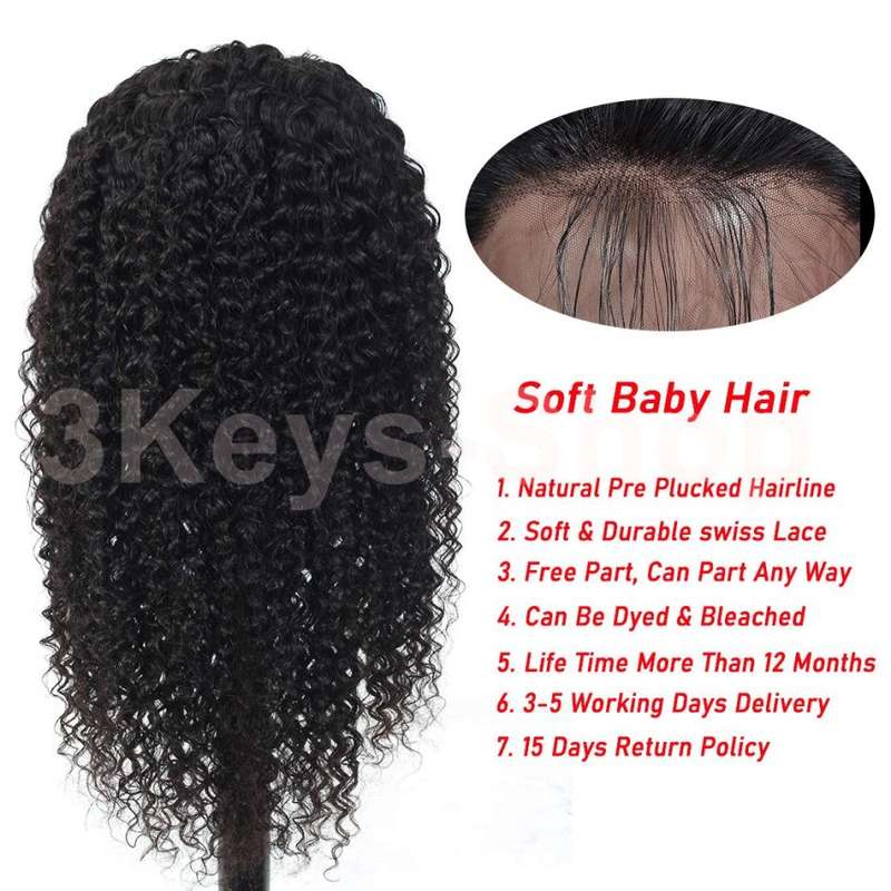 Lace Front Hair Wigs for Women Pre Plucked Hairline 150% Denisty Brazilian Curly Wave Lace Front Wig
