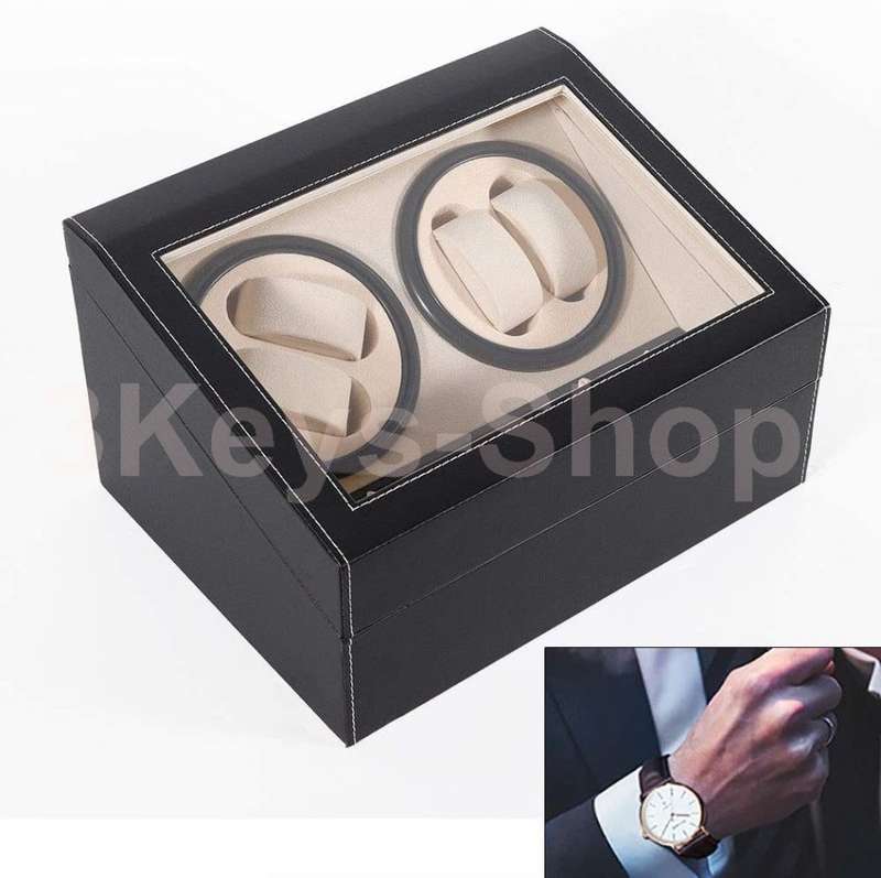 Automatic Watch Winder Display Box, 4+6 Automatic Rotation Leather Wood Watch Winder Storage Display