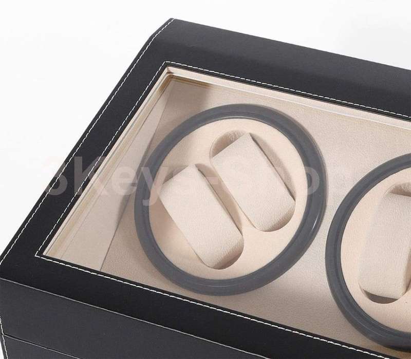 Automatic Watch Winder Display Box, 4+6 Automatic Rotation Leather Wood Watch Winder Storage Display
