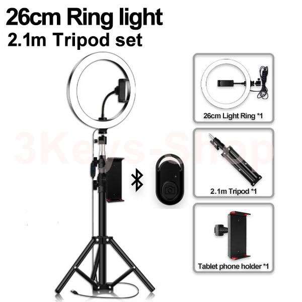 26cm Ring Light for iPad, LED Ring Light with Tripod Stand, Dimmable Makeup Light, YouTube