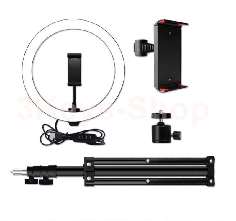 26cm Ring Light for iPad, LED Ring Light with Tripod Stand, Dimmable Makeup Light, YouTube