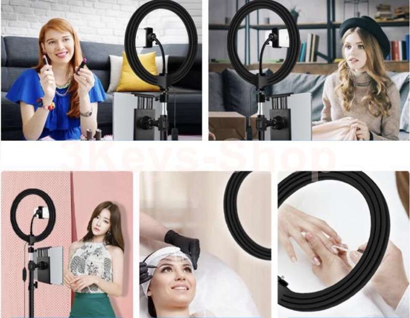 26cm Ring Light for iPad, LED Ring Light with Tripod Stand, Dimmable Makeup Light, YouTube
