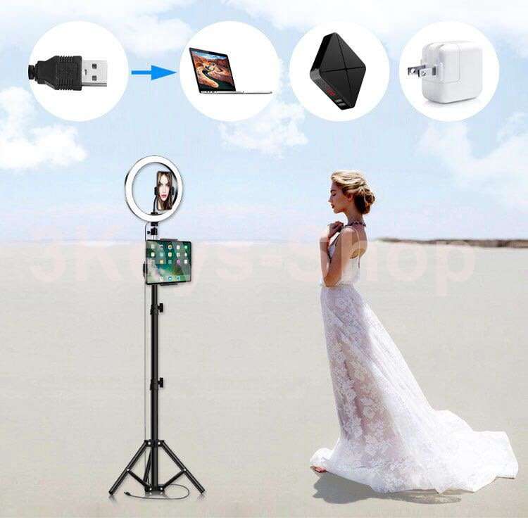 26cm Ring Light for iPad, LED Ring Light with Tripod Stand, Dimmable Makeup Light, YouTube