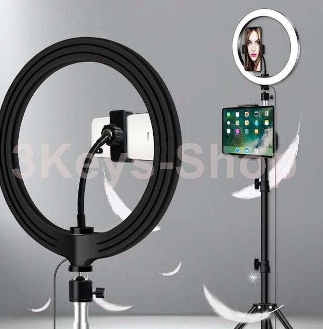 26cm Ring Light for iPad, LED Ring Light with Tripod Stand, Dimmable Makeup Light, YouTube