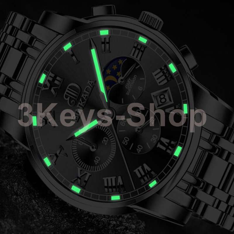 Luxury Stainless Steel Mens Business Watches BINKADA Automatic Men  Watch