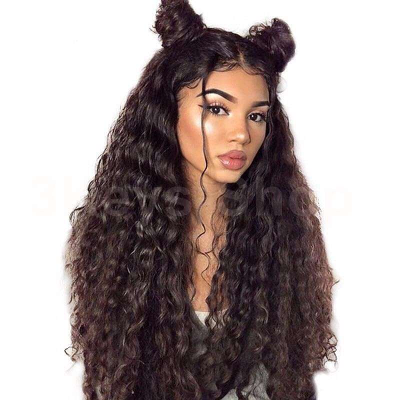 Human Hair Lace Front Wigs  130% Density 13x4 Brazilian Deep Wave Lace Front Wigs  (20")