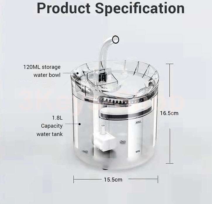 Intelligent Cat Water Fountain With Faucet Dog Water Dispenser Transparent Drinker Pet Drinking Filt