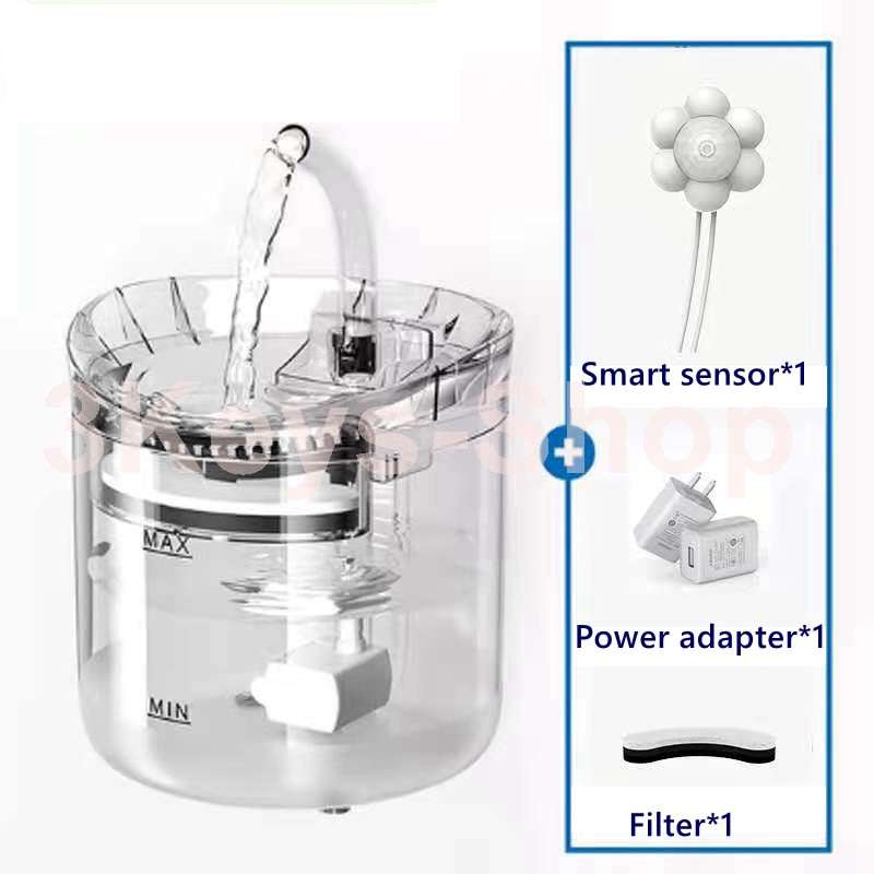 Intelligent Cat Water Fountain With Faucet Dog Water Dispenser Transparent Drinker Pet Drinking Filt