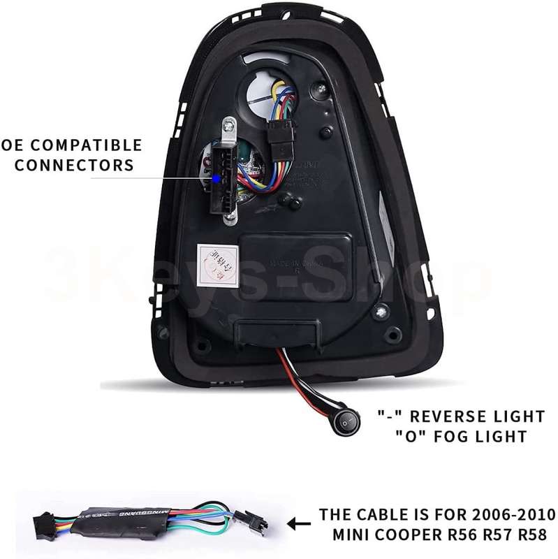 Full LED Tail Lights Assembly Compatible with Mini Cooper & Coopers Hatchback R55 R56 R57 R58 R59 2