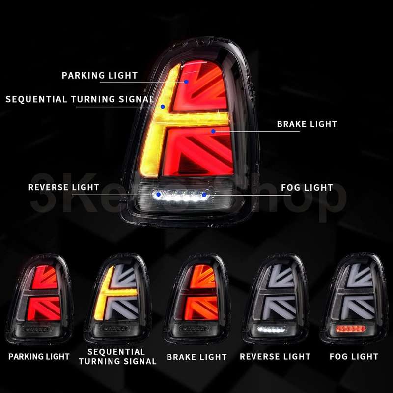 Full LED Tail Lights Assembly Compatible with Mini Cooper & Coopers Hatchback R55 R56 R57 R58 R59 2