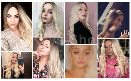 Blonde Long Curly Hair Wig Long Blonde Wigs for Women Synthetic Curly Hair with Dark Roots Middle Pa