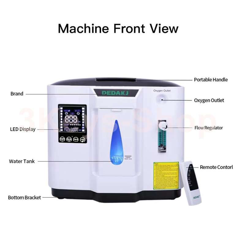 DEDAKJ Oxygene Concentrator Home Care Oxygene Machine 7L Portable Oxygen Concentrator HD LED Disp