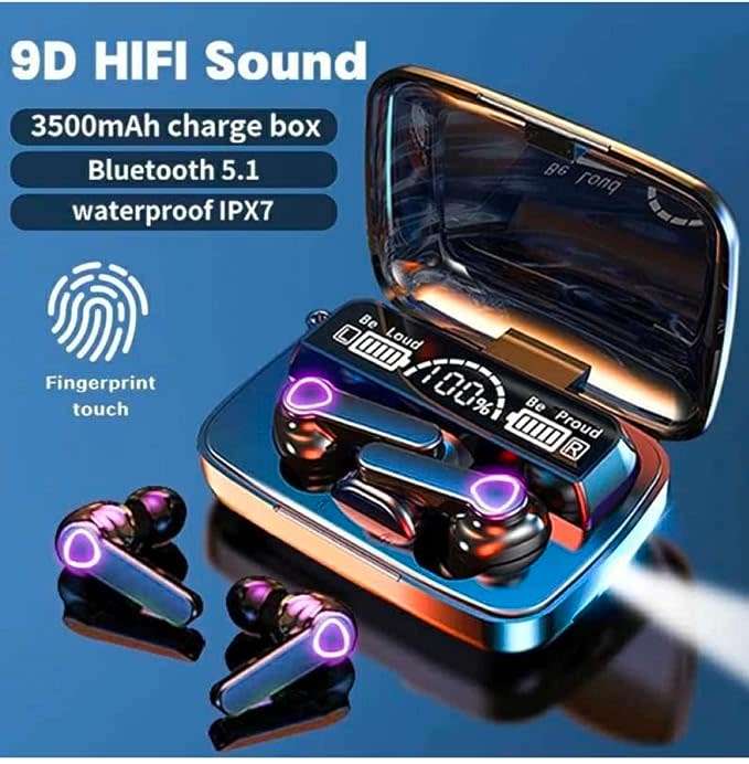 M19 Wireless Bluetooth In-Ear Earphones with LED Charging Box / Carry Case