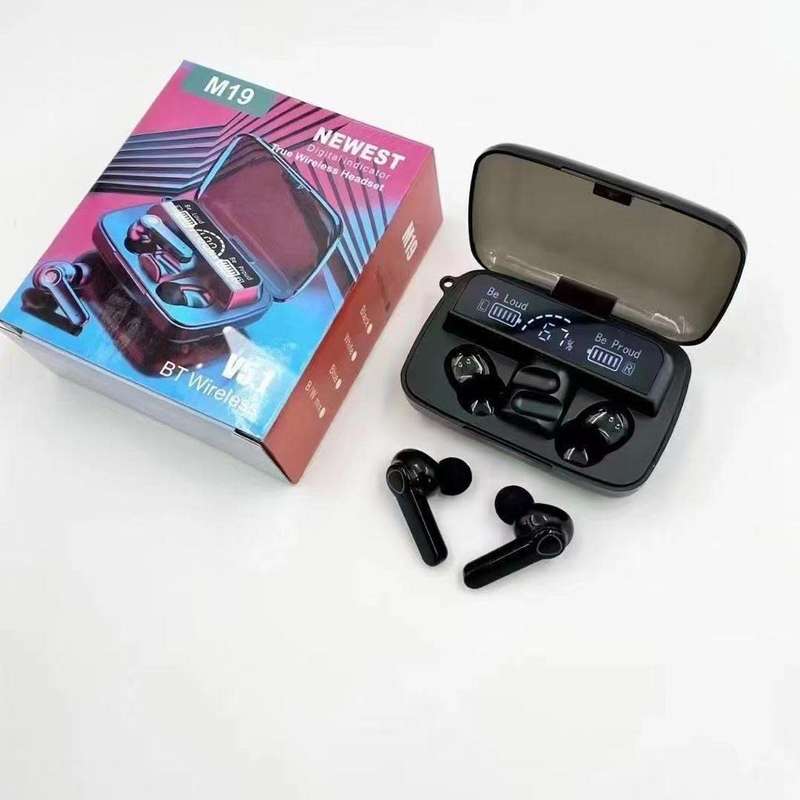 M19 Wireless Bluetooth In-Ear Earphones with LED Charging Box / Carry Case