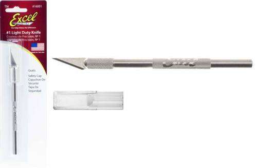 EXCEL LIGHT DUTY HOBBY KNIFE NO1 CARDED #16001