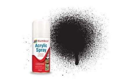 HUMBROL - 33 BLACK MATT - 150ml ACRYLIC SPRAY PAINT #AD6033