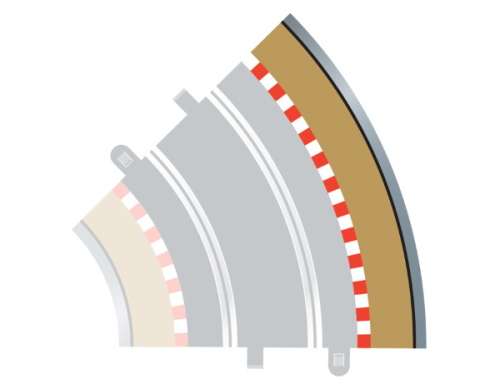 SCALEXTRIC - RADIUS 2 CURVE OUTER BORDERS 45° x 2 #C8228