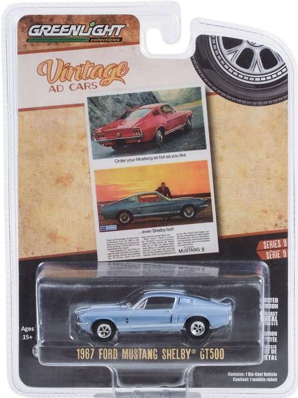 Greenlight  1:64 Vintage Ad Cars Series 9 1967 Ford Mustang Shelby GT500