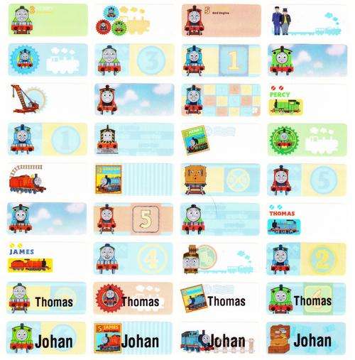 Thomas and Friends Cartoon Name Labels/ Name Stickers (100 PCS, small)