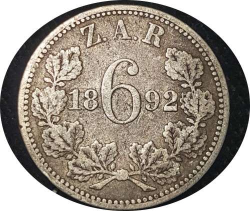 1892 ZAR Sixpence x 2. One bid for both