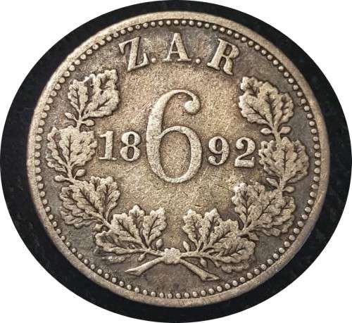 1892 ZAR Sixpence x 2. One bid for both