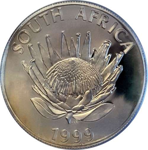 1999 Silver R1 Mining. In Blue SA Mint box. Proof mintage 2617