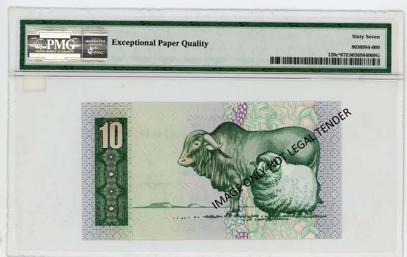 G De Kock R10 Replacement Note Y18 Pick 120c* PMG 67 Superb Gem UNC