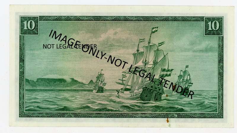 TW de Jongh R10 Note. Pick 113c. C413/981085. Van Riebeek Watermark