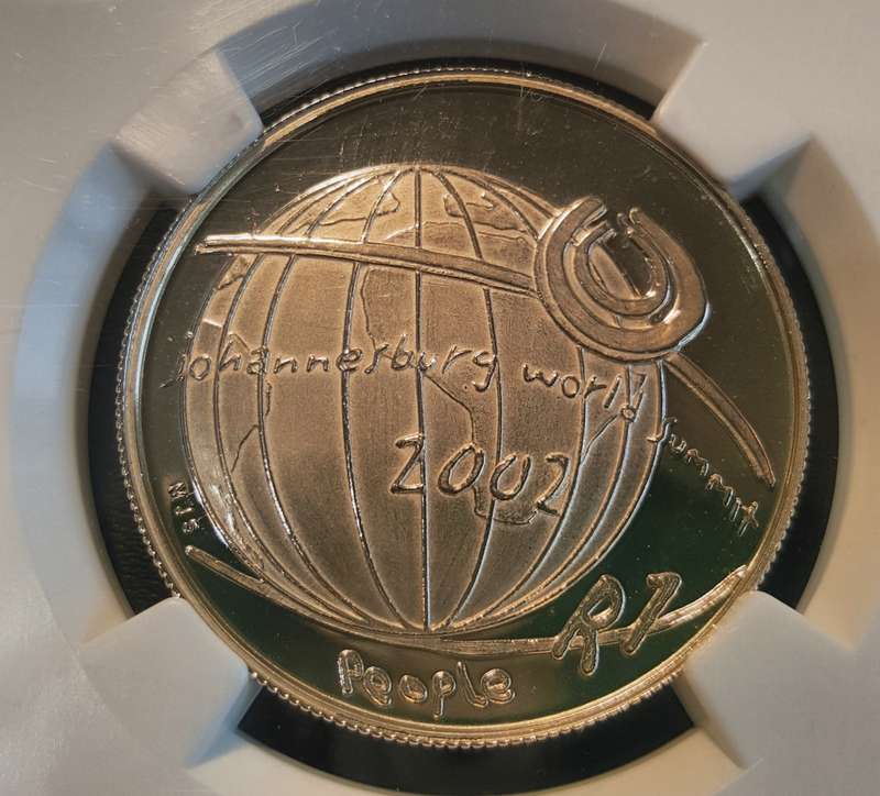 2002 Silver R1 World Summit NGC MS66. ONLY 118 NON PROOF MINTED. EXTREMELY RARE.