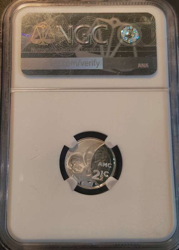 2018 Flypress 2.5 Cent NGC PF69 Ultra Cameo, Computed  Tomography Durban Coin Show Mint Mark