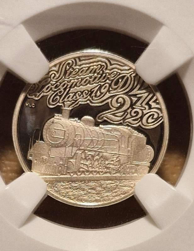 2015 Flypress 2.5 Cent NGC 69 Ultra Cameo, Steam Class 19D, Johannesburg Coin Show Mint Mark.