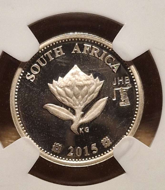 2015 Flypress 2.5 Cent NGC 69 Ultra Cameo, Steam Class 19D, Johannesburg Coin Show Mint Mark.