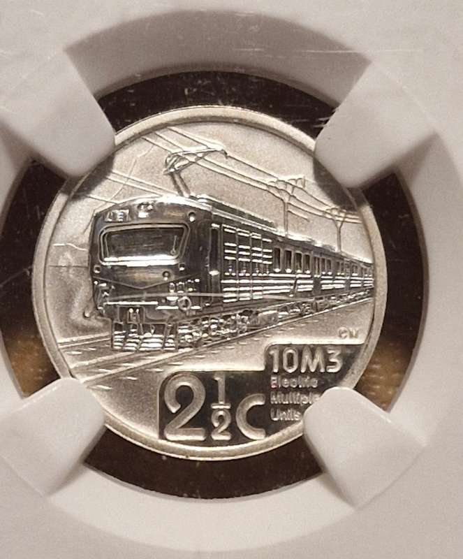 2014 Flypress 2.5 Cent NGC PF 69UC, Smooth Edge, Train Class 10M3,  Durban Coin Show Mint Mark