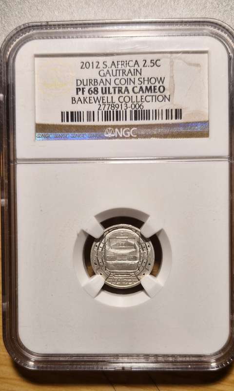 2012 Flypress 2.5 Cent NGC PF 68 UC, Gautrain, Durban Coin Show Mint Mark