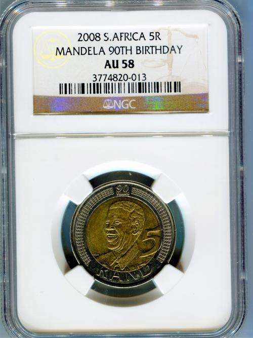 2008 R5 Mandela Birthday NGC AU58.