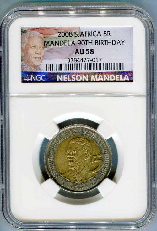 2008 R5 MANDELA  AU58. LIMITED EDITION LABEL