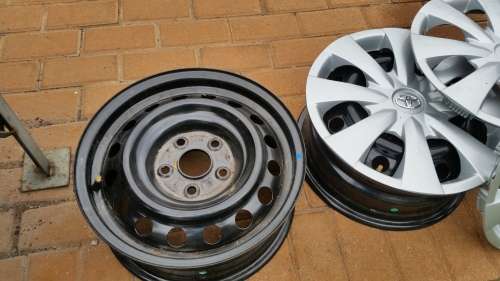 Toyota Rims x 3 and Hubcaps x 4