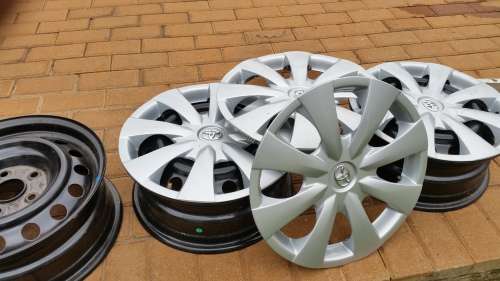 Toyota Rims x 3 and Hubcaps x 4
